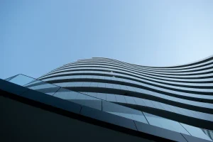 High Building Multi Floors With Glass Windows.